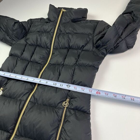 Michael Kors Packable Down Fill Long Coat Puffer Jacket Womens XS Quilted Travel - Picture 8 of 15